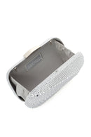 Women's Silver Long Chain Strap Stone Mini Box Evening Bag | Derimod