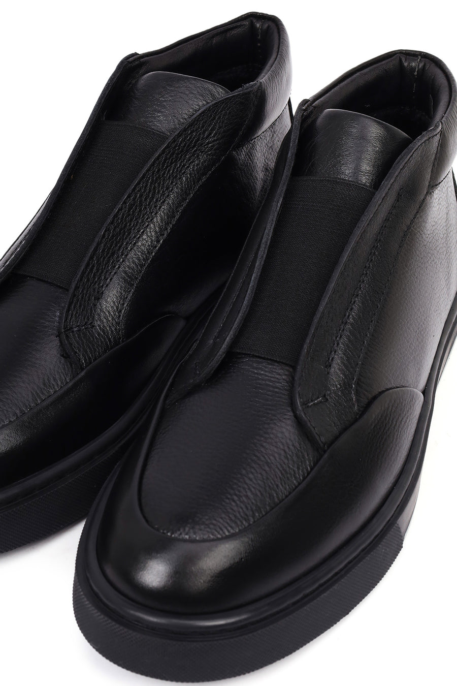 Men's Black Leather Sports Boots