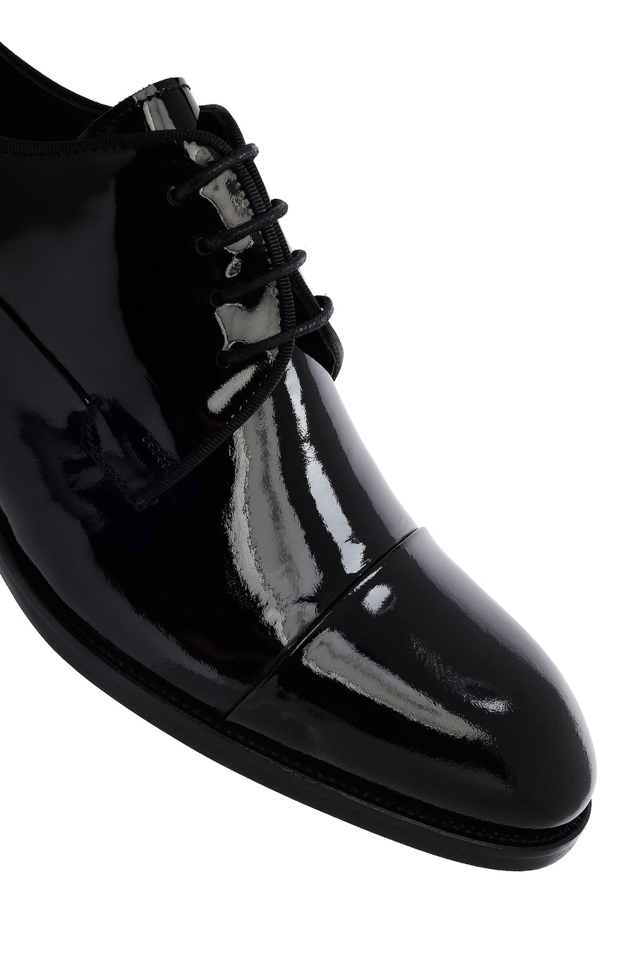 Male Black Lace-Up Leather Patent Leather Casual Shoes