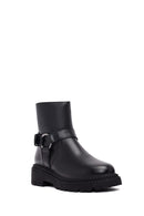 Women's Black Zippered Thick-Soled Boots | Derimod