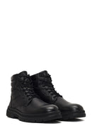 Men's Black Lace-Up Leather Boot | Derimod