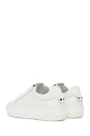 Woman White Lace-Up Leather Sneaker | Derimod