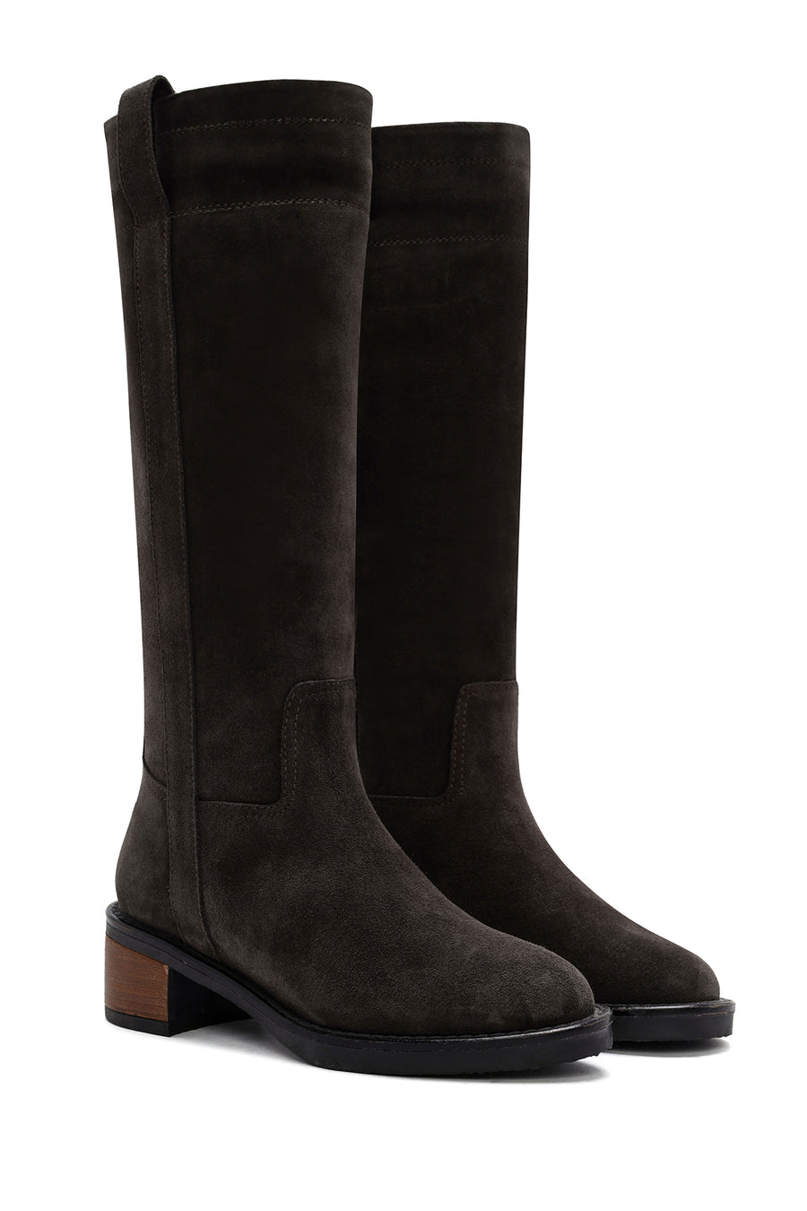 Women's Grey Suede Leather Boots