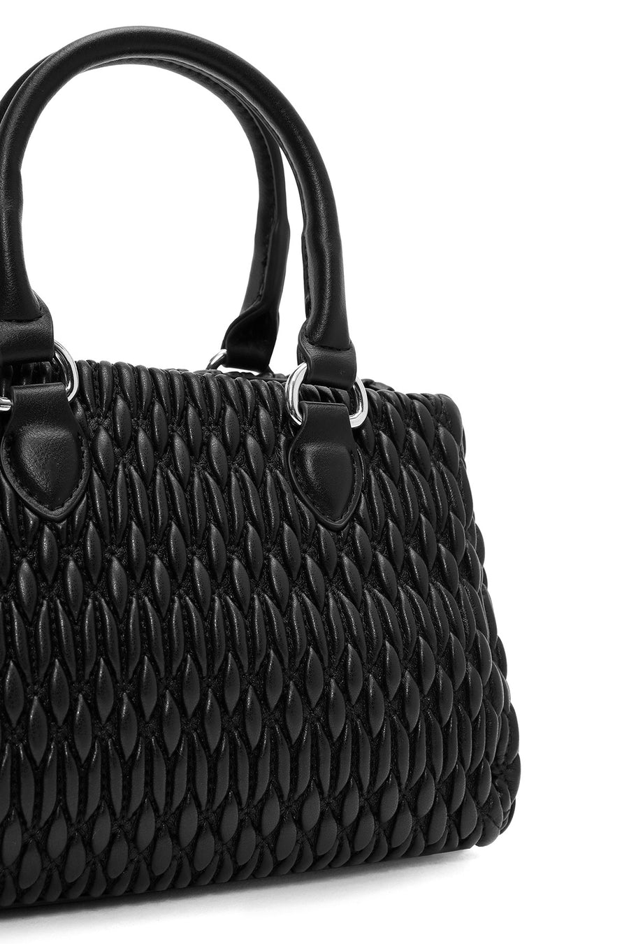 Women's Black Long Strap Quilted Handbag