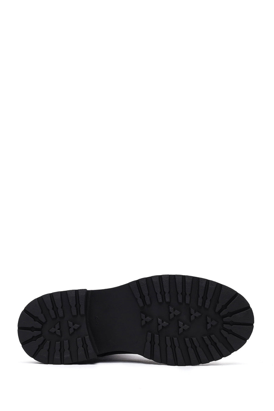 Woman Black Back Zipper Leather Boat