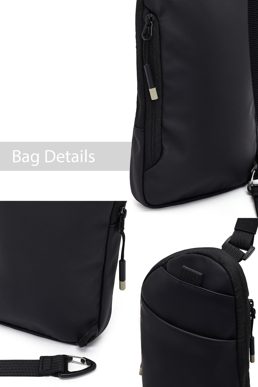 D-Pack Men's Black Mini Fabric Crossbody Bag