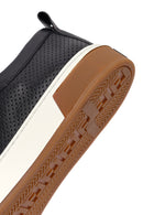 Erkek Siyah Bağcıklı Deri Sneaker | Derimod