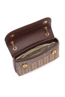 Women's Bronze Long Strap Stone Mini Clutch Evening Bag | Derimod