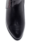 Women's Snake Patterned Mid Heel Boots | Derimod