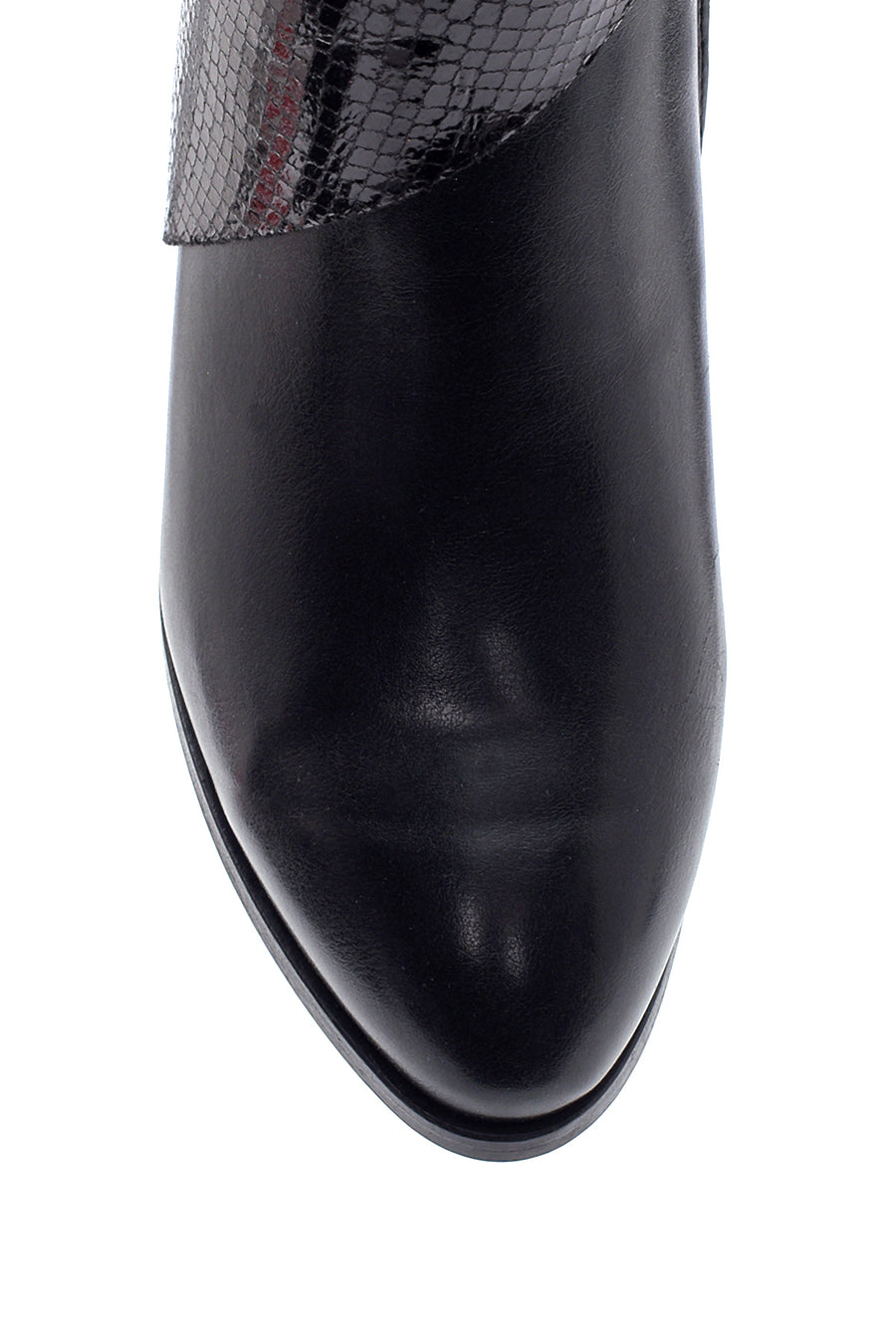 Women's Snake Patterned Mid Heel Boots
