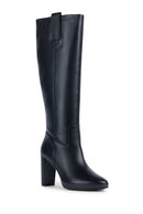 Geox Women's Black Walk Pleasure Leather Plaftorm Heeled Boots | Derimod