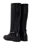 Women's Black Leather Boots with Accessories | Derimod