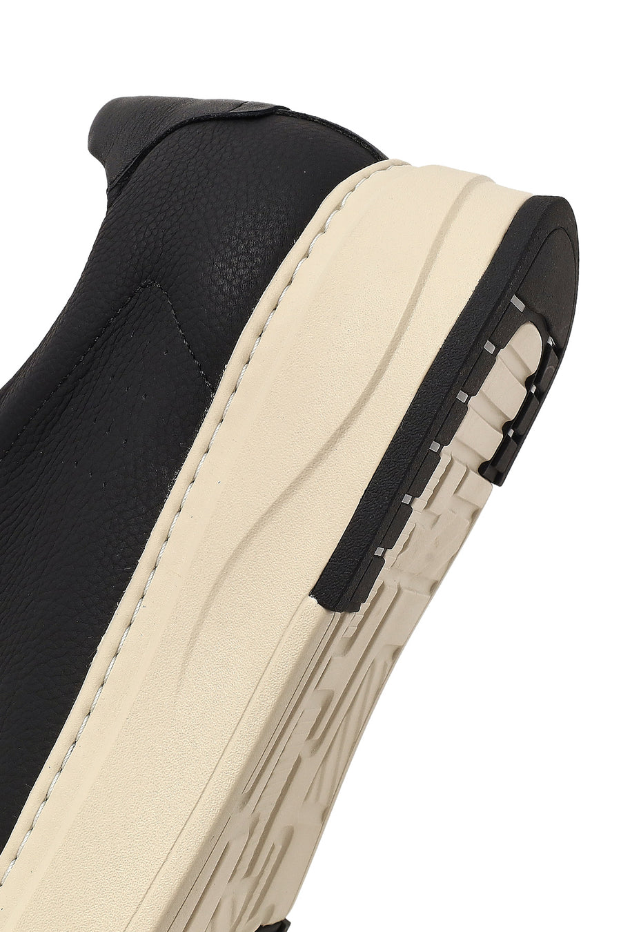 Male Black Lace-Up Thick-Soled Leather Sneaker