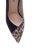 Women's Leopard Detailed Suede Leather Stiletto | Derimod