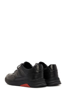 Erkek Siyah Bağcıklı Deri Sneaker | Derimod