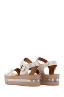Women's Gold Ankle Strap Thick Soled Metallic Sandals | Derimod