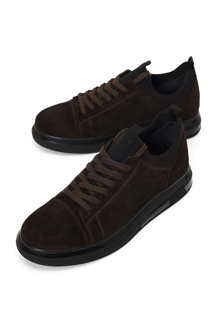 Male Brown Lace-Up Suede Leather Sneaker