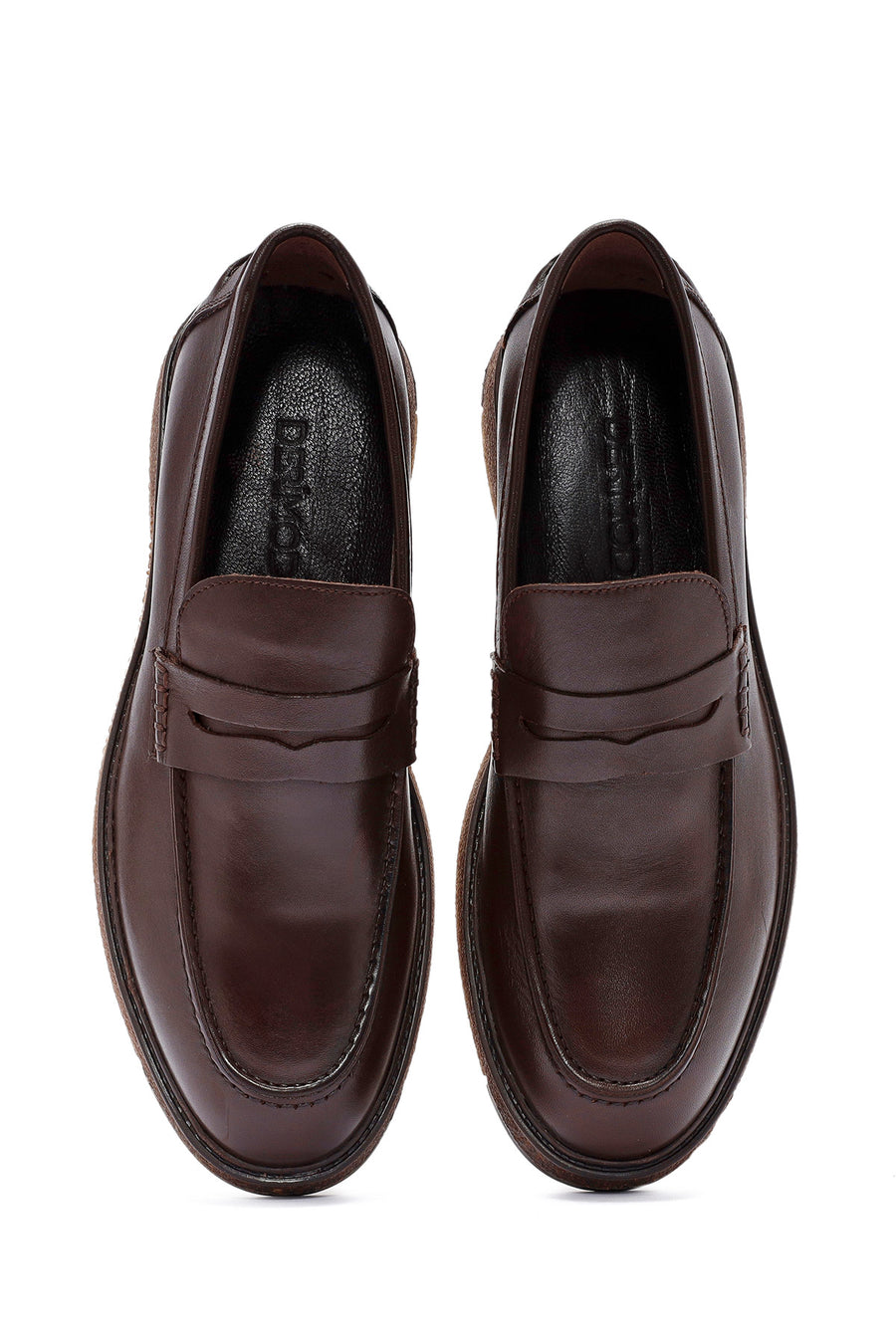 Erkek Kahverengi Deri Casual Loafer