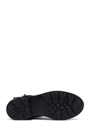 Woman Black Thick Sole Leather Chelsea Boots | Derimod