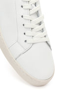 Erkek Beyaz Bağcıklı Deri Sneaker | Derimod