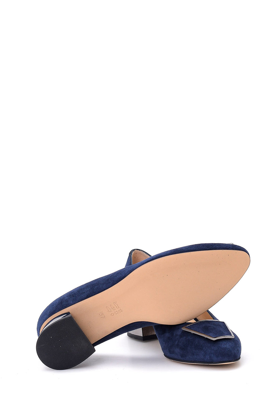 Women's Suede Metal Heel Detailed Shoes