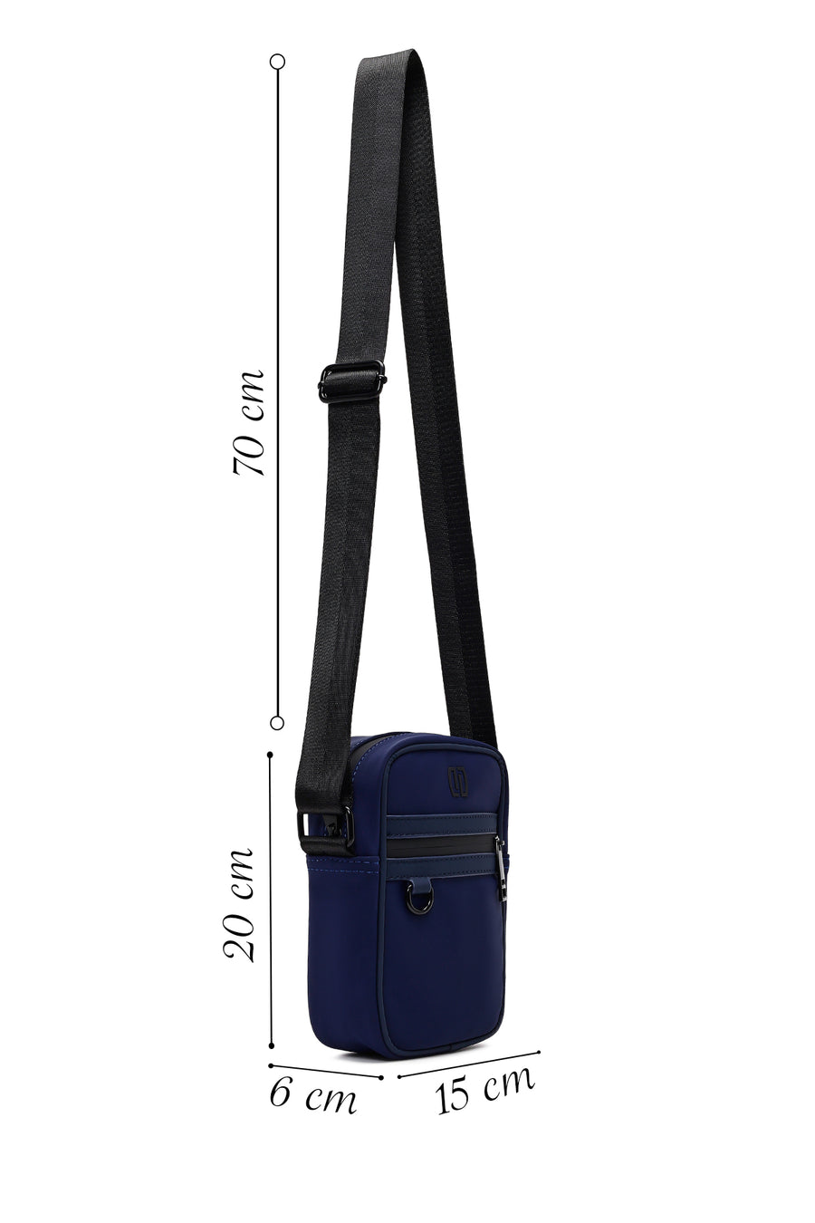 Men's Navy Blue Mini Fabric Messenger Bag