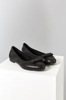 Women's Leather Ballerinas with Bow Detail | Derimod