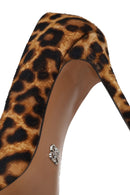 Kadın Leopar Yüksek İnce Topuklu Deri Stiletto | Derimod