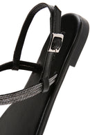 Women's Black Stone Flip Flops Sandals | Derimod