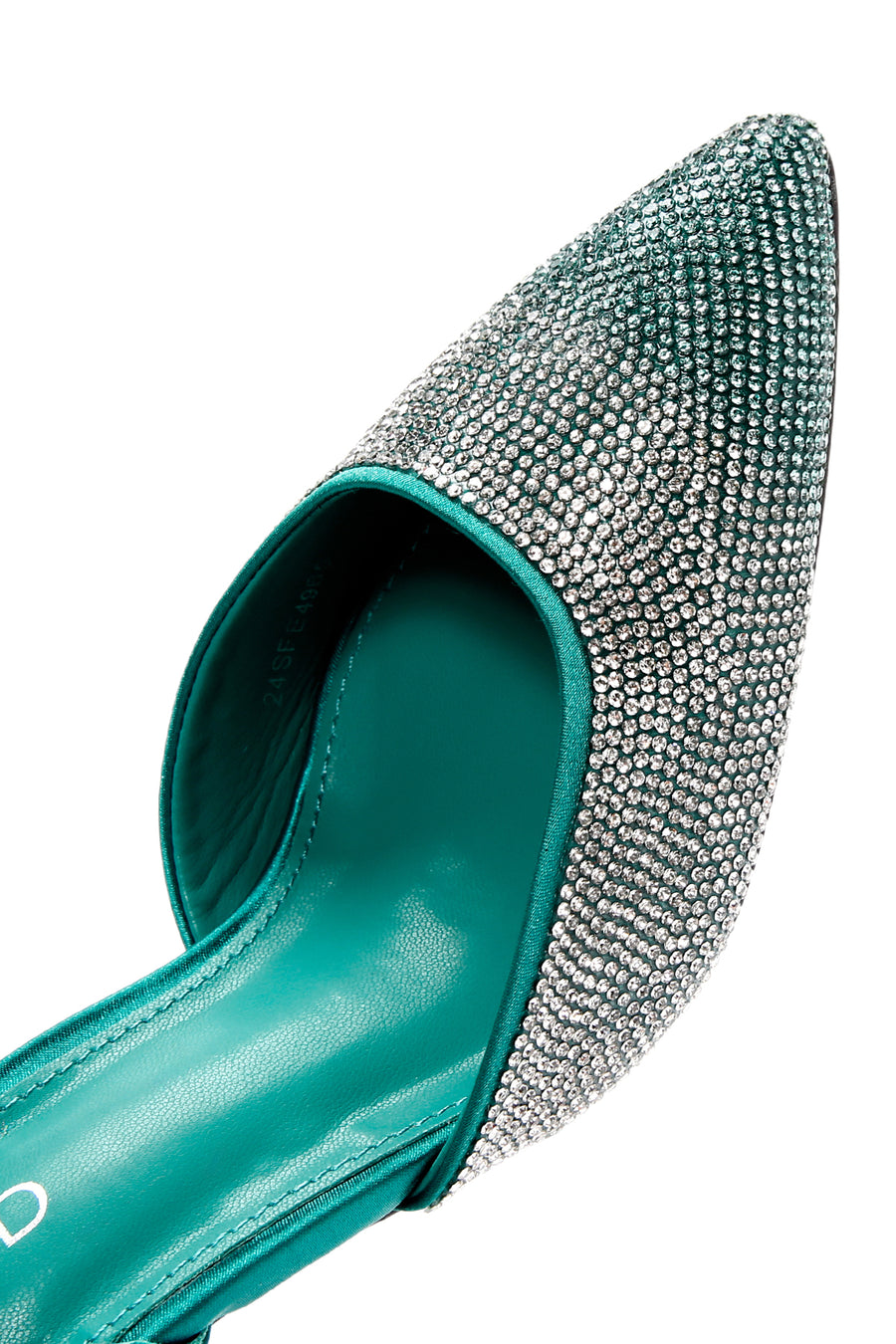 Women's Green Open Back Thin Heeled Shoes