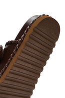 Women's Brown Strappy Slippers | Derimod