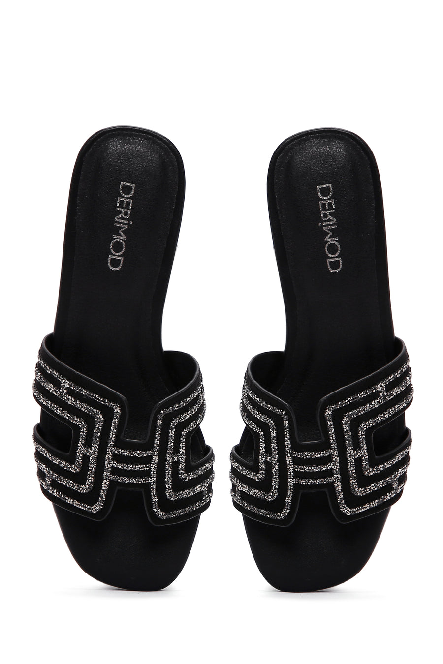 Women's Black Stone Slippers