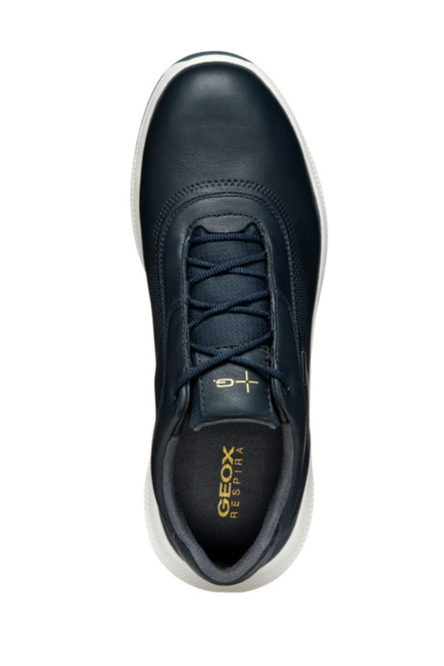 Geox Men's Navy Blue Lace-Up Leather Sneakers