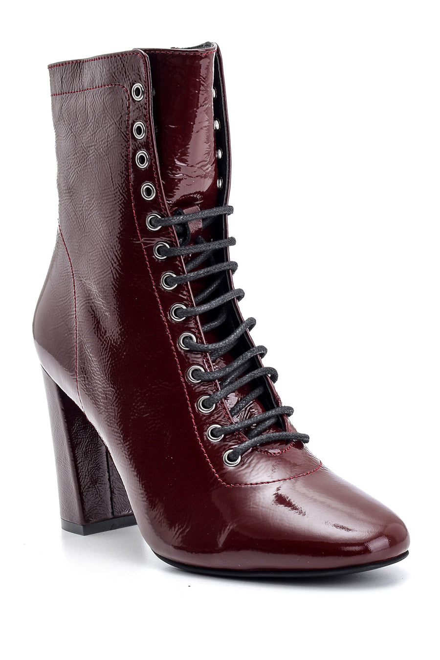 Women's Patent Leather Heeled Boots