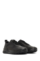 Male Black Lace-Up Leather Sneaker | Derimod
