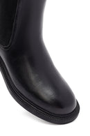 Women's Black Leather Chelsea Boot | Derimod