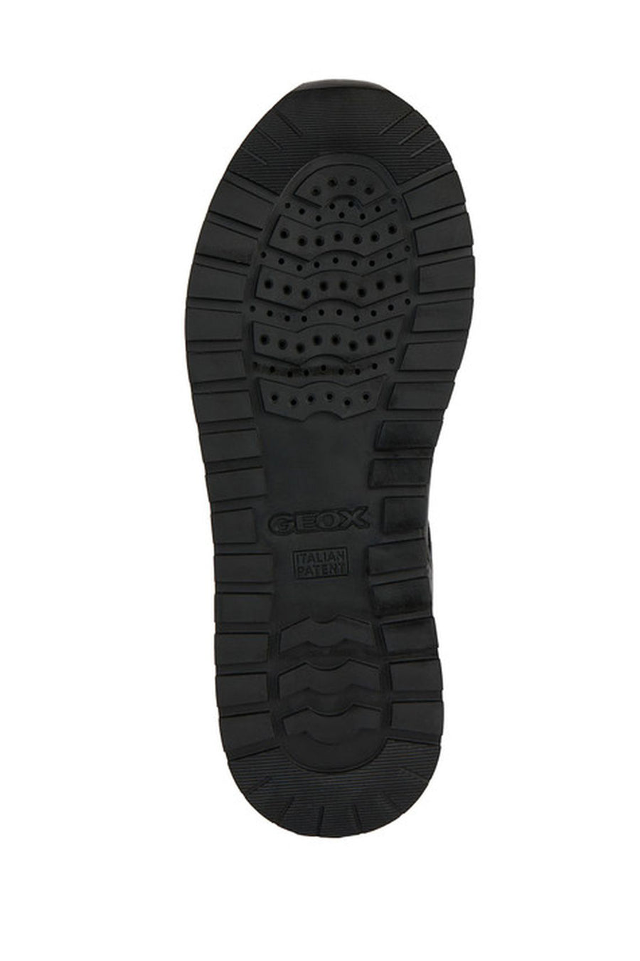 Geox Women's Black Kency Thick Sole Lace-Up Leather Sneaker