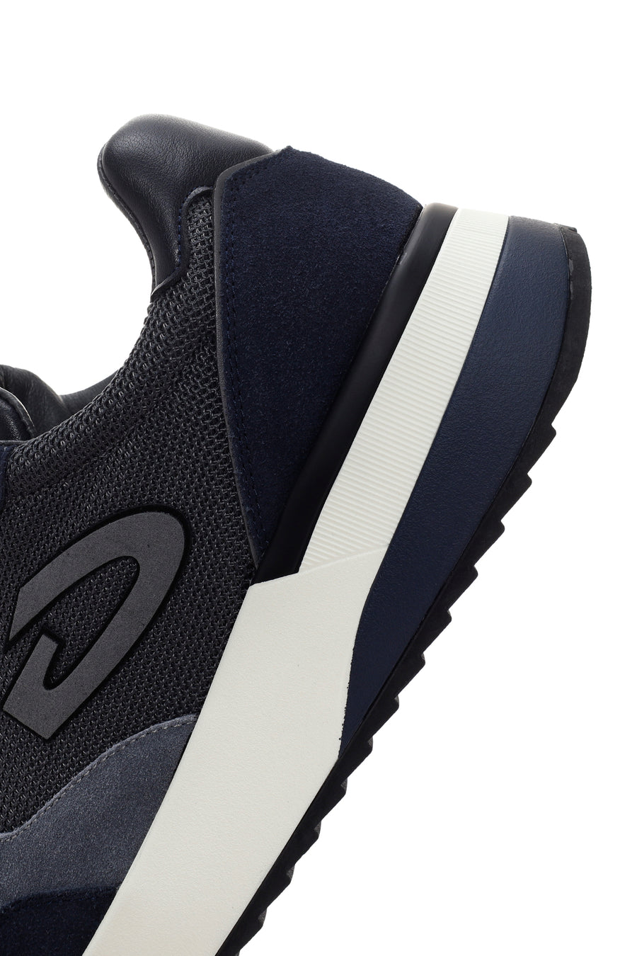 Alberto Guardiani Men's Navy Blue Gray Winner Thick Soled Leather Sneaker