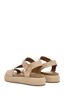 Women's Brown Ankle Strap Thick Soled Leather Sandals | Derimod