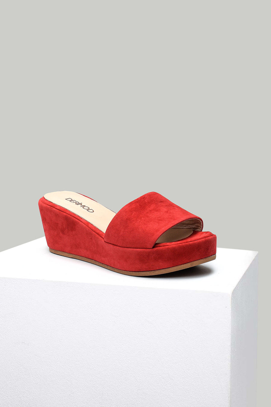 Wedge Heeled Suede Leather Women's Slippers 18SFD280010 | Derimod
