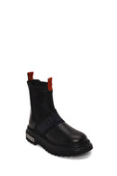 Harley Davidson Woman Black Nefud Thick-Soled Leather Chelsea Boots | Derimod