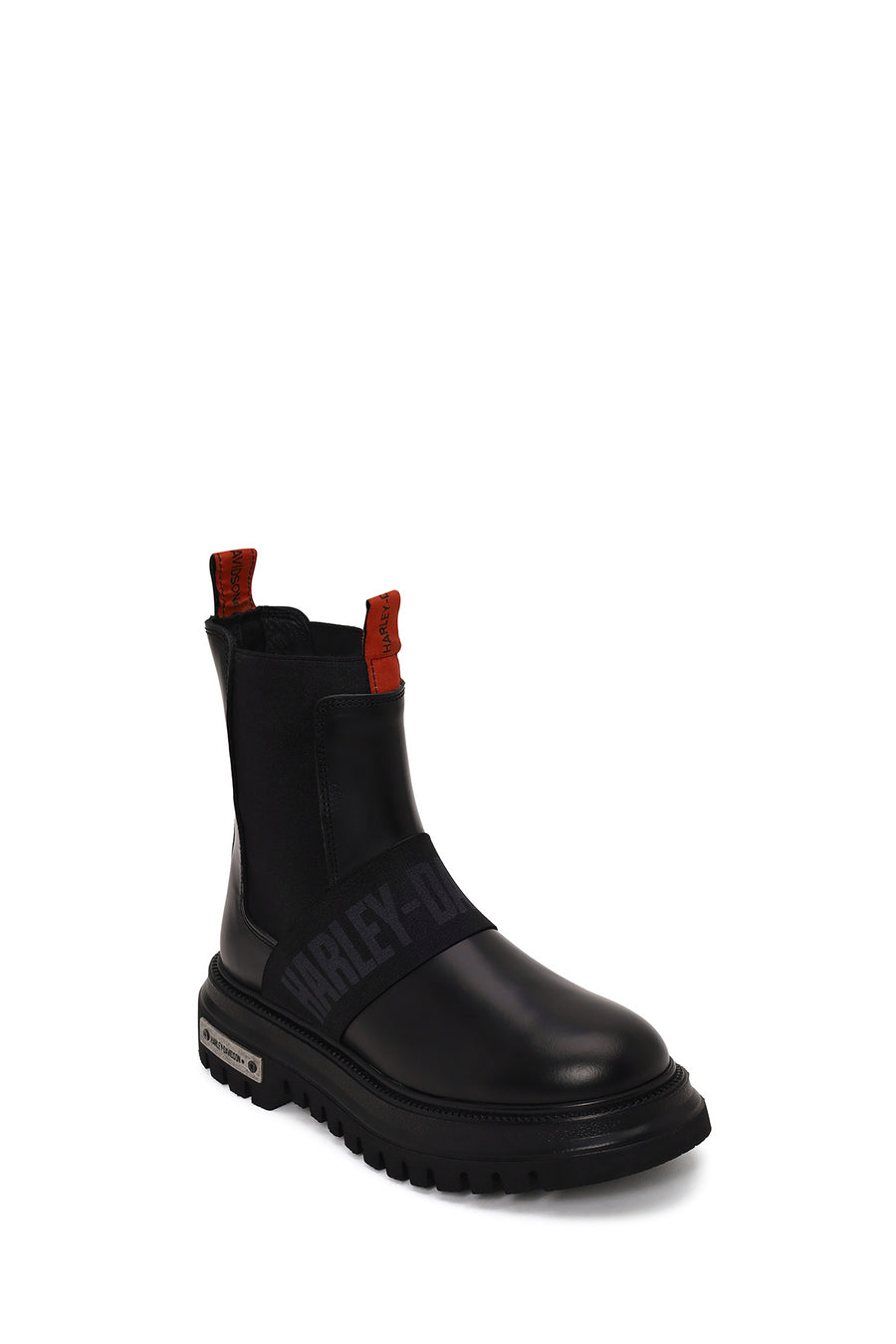 Harley Davidson Woman Black Nefud Thick-Soled Leather Chelsea Boots