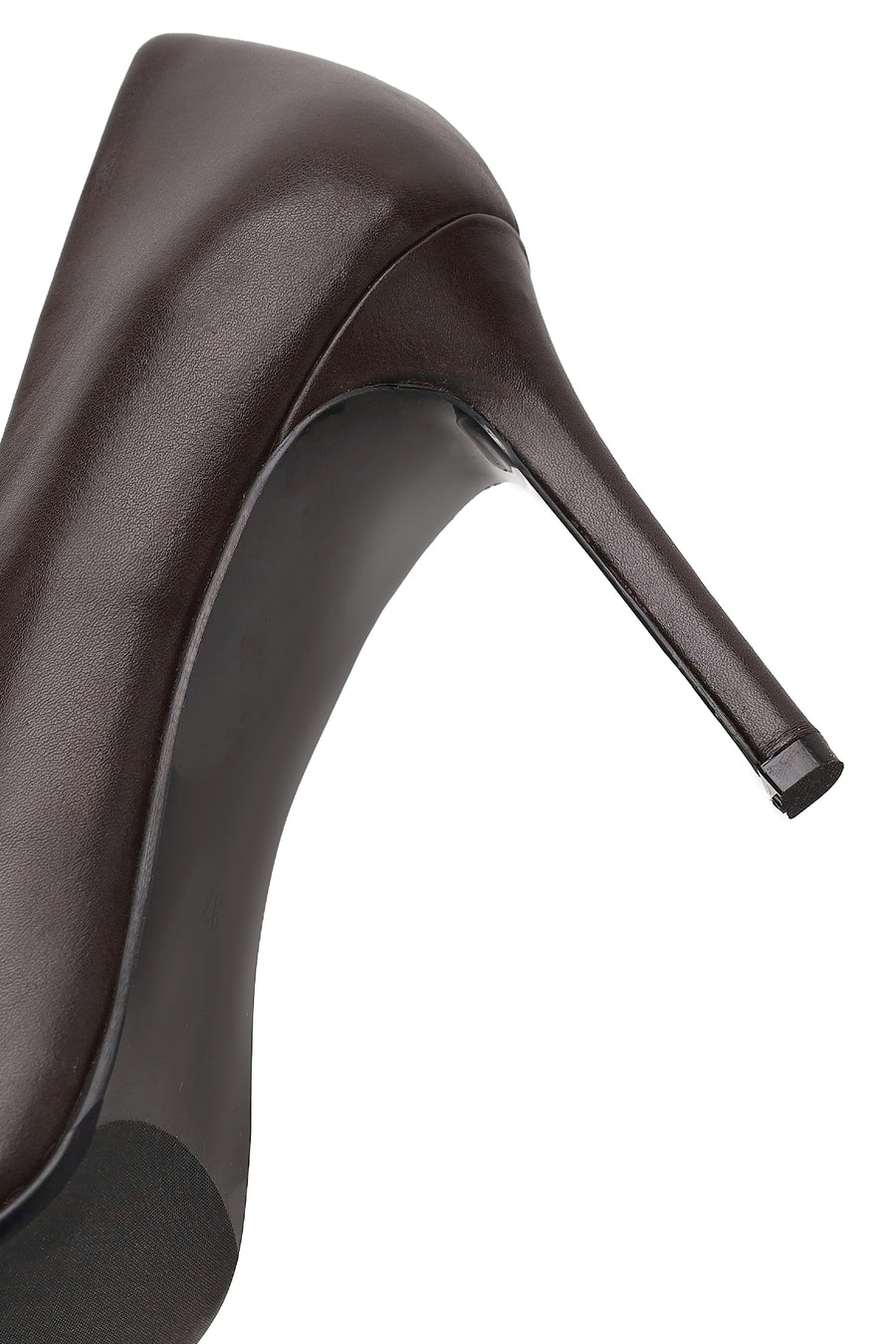 Kadın Kahverengi İnce Topuklu Deri Stiletto