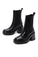 Women's Black Leather Heeled Chelsea Boots | Derimod