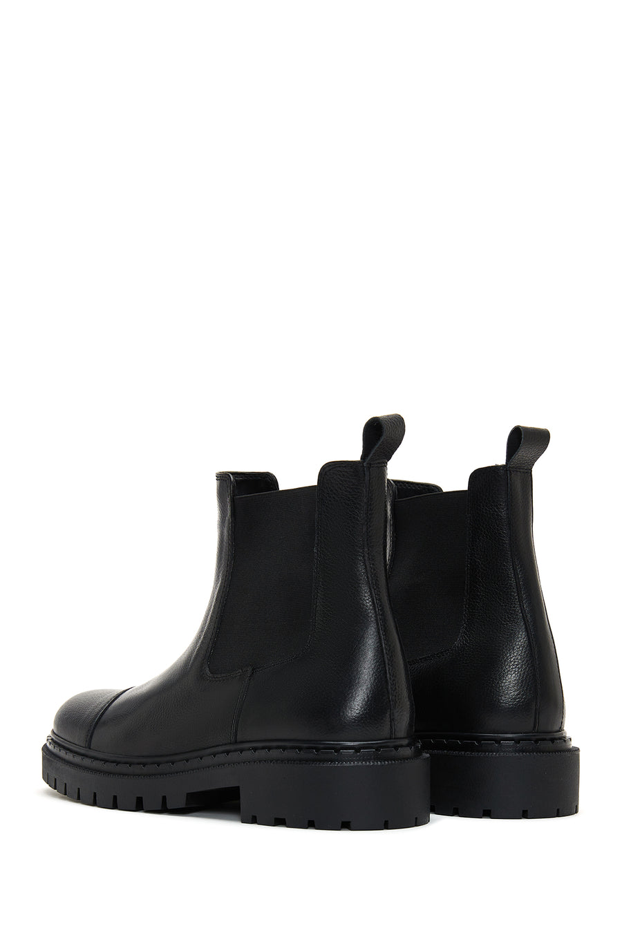 Men's Black Leather Casual Chelsea Boots