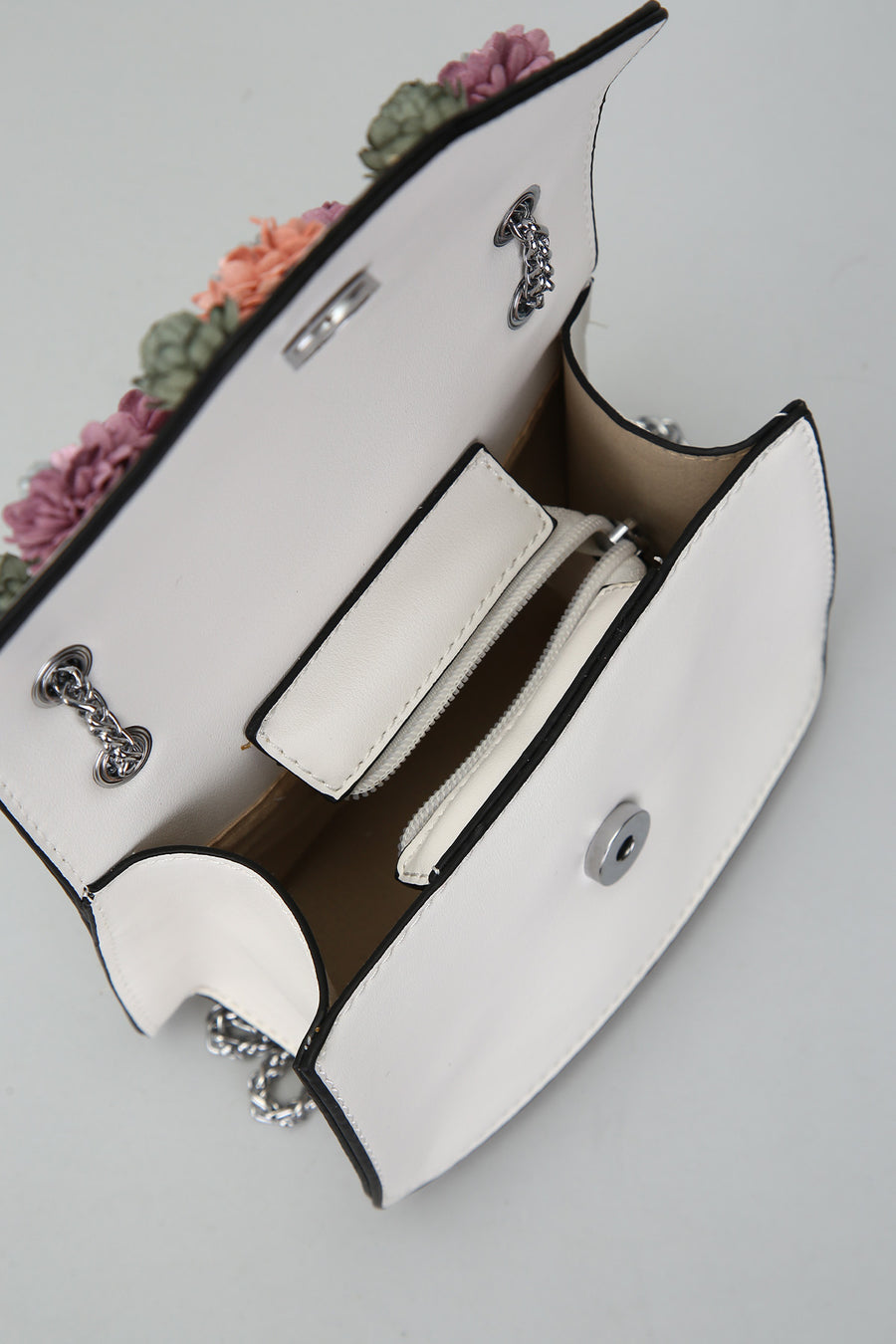 Women's Shoulder Bag with Flower Detail
