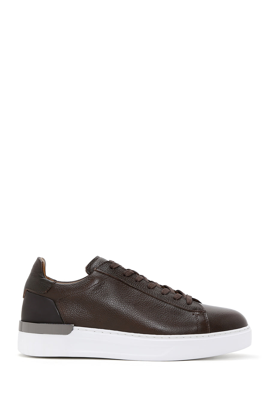 Male Brown Lace-Up Thick-Soled Leather Sneaker WM740004DF | Derimod