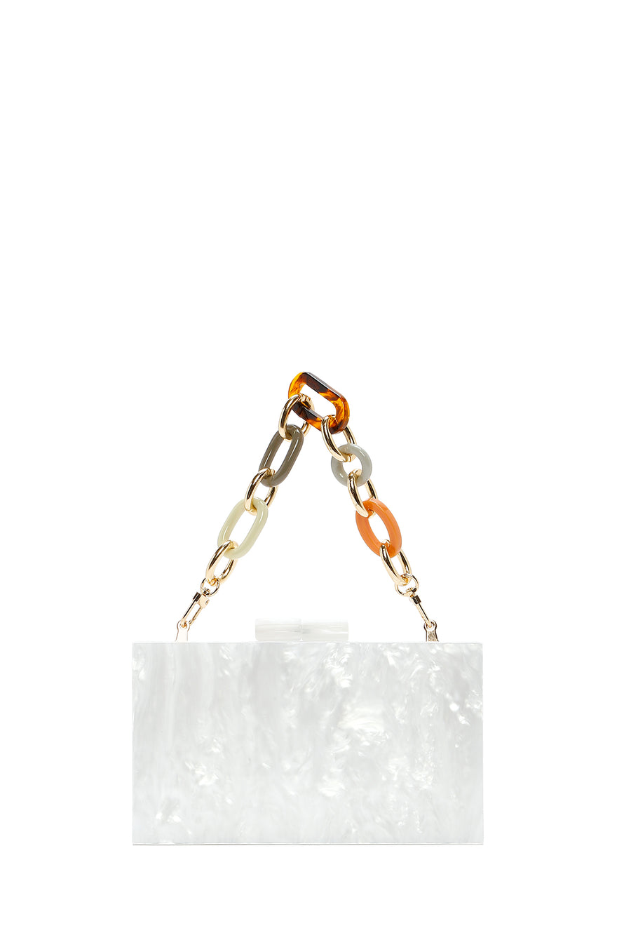 Women's Green Long Chain Strap Mini Box Bag