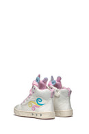 Geox Girls White Skylin Lace-Up Patterned Ankle Sneaker | Derimod