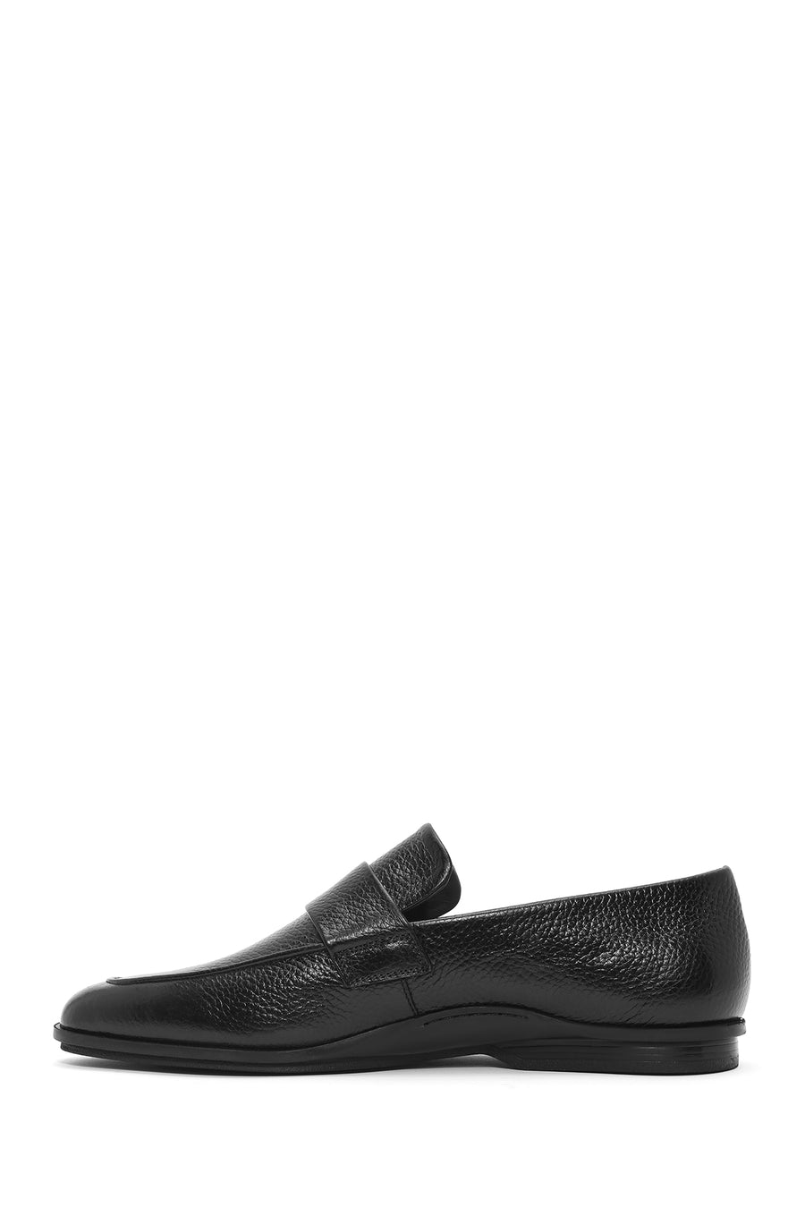 Men's Black Leather Casual Loafer